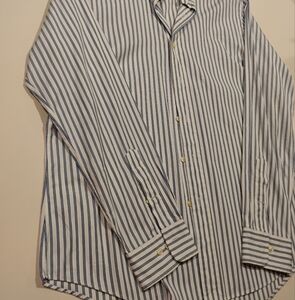 Ralph Lauren Regent Classic Blue & White Pinstripe Dress Shirt - 16 34/35